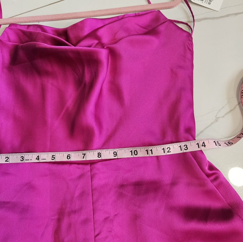 Amsale Strapless Satin Jumpsuit - Picture 12 of 16